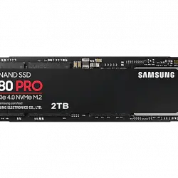 Disco duro SSD 2 TB - Samsung MZ-V8P2T0BW, PCIe Gen 4.0 x4, NVMe 1.3c, 7000 MB/s, Negro