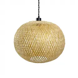 Efectoled Lámpara Colgante De Bambú Llata Madera