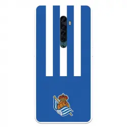 Funda Para Oppo Reno2 Del Real Sociedad De Fútbol Real Rayas Verticales - Licencia Oficial Real Sociedad De Fútbol