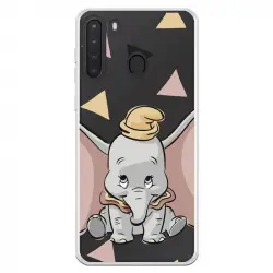 Funda Para Samsung Galaxy A21 Oficial De Disney Dumbo Silueta Transparente - Dumbo