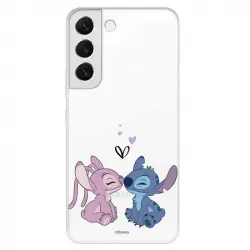 Funda para Samsung Galaxy S22 Plus Oficial de Disney Angel & Stitch Beso - Lilo & Stitch