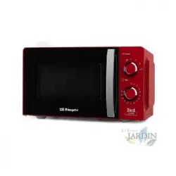 Microondas 20 L Orbegozo Mi2121 Rojo. Potencia 700w. 6 Niveles De Potencia. Temporizador 30 Min