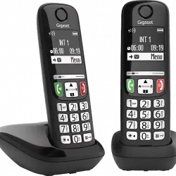 Teléfono - GIGASET E270, Duo, 100 contactos, Bloqueo de números, Compatible con ayudas auditivas, Negro
