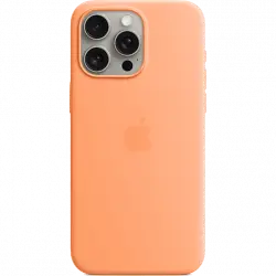 APPLE Funda de silicona con MagSafe para iPhone 15 Pro Max, Naranja sorbete