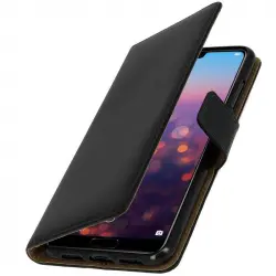 Avizar Funda de Cuero Negro con Función Soporte para Huawei P20 Pro