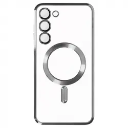 Avizar Funda Magsafe con Protección de Cámara Transparente/Plateado para Samsung S23 Plus