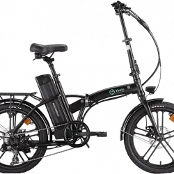 Bicicleta eléctrica - Youin Amsterdam, 250 W, Velocidad 25 km/h, Autonomía 45 km, Plegable, 6 velocidades, Negro
