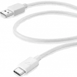 Cable USB - CellularLine Vivanco USBDATA06USBCW, 0.3m, A C, Macho, Blanco