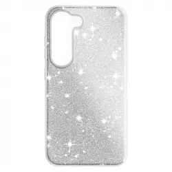 Carcasa Purpurina Para Samsung Galaxy S23 Plus Desmontable Plateado