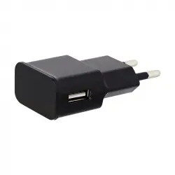 Cargador de red HIGH ONE 1 USB 2,4 A acodado negro