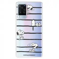 Funda Para Vivo X60 Pro Oficial De Peanuts Snoopy Rayas - Snoopy