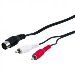 Goobay Cable de Audio Estéreo RCA a M-DIN 5-Pines 1m Negro