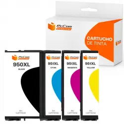 Pccom Essential HP 950XL/951XL Cartucho Tinta Compatible Negro/Cian/Magenta/Amarillo Pack 4
