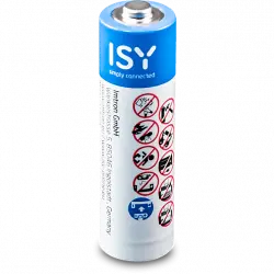 Pilas - ISY IBA 1050, AAA, 1.5 Voltaje, 50 unidades, Blanco y azul
