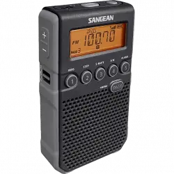 Radio portátil - Sangean DT-800, 1 W, AM/FM, 40 presintonías, Negro