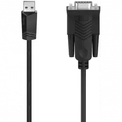 Adaptador - Hama 00200622, De conector USB a D-Sub RS 232, Doble blindaje, 2.0, Negro