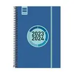 Agenda escolar 2023/2024 Finocam Espir Label E10 semana vista horizontal Azul cobalto catalán