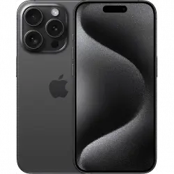Apple iPhone 15 Pro, Titanio Negro, 256 GB, 5G, 6.1" Pantalla Super Retina XDR, Chip A17 Bionic, iOS