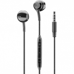 Auriculares - Music Sound Remote, Micrófono integrado, Conexión audiojack 3.5mm, Negro