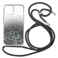 Avizar Funda Purpurina Correa Extraíble Degradado Negro para iPhone 13