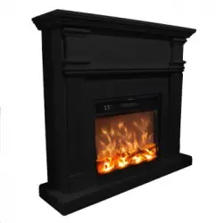 Chimenea Mural 1500w Caminetto Fuego Omar Negro