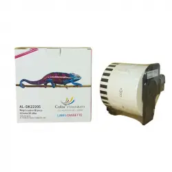 Color Premium Cinta Papel Térmico Blanco Compatible con Brother DK22205