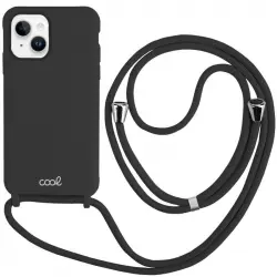Cool Funda Cordón Liso Negro para iPhone 14 Plus