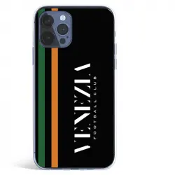 Funda Licencia Oficial Venezia Football Club Fondo Negro y Rayas para iPhone 12