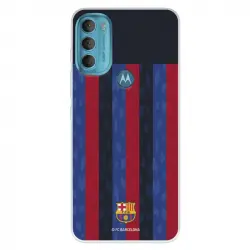 Funda Para Motorola Moto G41 Del Fc Barcelona Fondo Rayas Verticales - Licencia Oficial Fc Barcelona