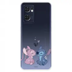 Funda Para Oppo Find X5 Lite Oficial De Disney Angel & Stitch Beso Lilo & Stitch