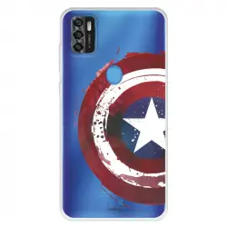 Funda Para Zte Blade A31 Oficial De Marvel Capitán América Escudo Transparente - Marvel