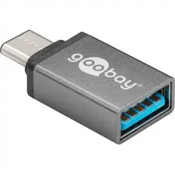 Goobay Adaptador Cable USB-A a USB-C Hembra/Macho Gris