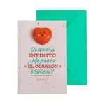 Mr Wonderful Tarjeta con mensaje Te Quiero Infinito ¡Me Pones el Corazón Blandito!