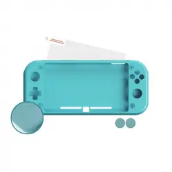 Nuwa Funda Silicona Antideslizante Azul + 2 Grips + Film Protector de Pantalla para Nintendo Switch Lite