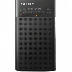 Radio portátil - Sony ICPF27, AM/FM, Salida de auriculares, 100 Horas batería, 100mW, Negro