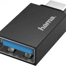 Adaptador USB - Hama 00200311, USB-C, USB-A, 3.2, 5000 Mbit/s, Negro