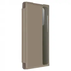 Avizar Funda Ventana con Soporte Dorado para Samsung Galaxy S22 Ultra