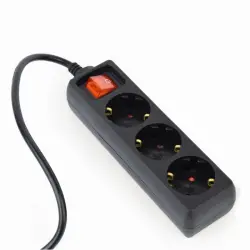 Gembird EG-PSU3-01 Regleta UPS 3 Tomas Schuko con Interruptor Fusible Conexión C14 60cm