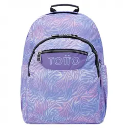Mochila Escolar Totto Adaptable A Carro Morado Cebra Acuareles Morado
