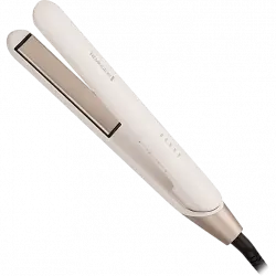 Plancha de pelo - Remington Shea Soft S4740, Revestimiento cerámica, Temperatura digital máx 230 °C, Beige
