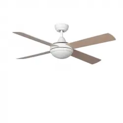 Techbrey Baffín Ventilador de Techo Wifi con Luz LED Motor DC y Mando 132cm 40W Blanco/Madera