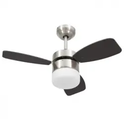 Ventilador De Techo Con Luz Con Mando Marrón Oscuro 76 Cm Vidaxl