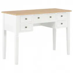 VidaXL Escritorio 109.5x45x77.5cm de Madera Blanca