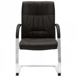 VidaXL Silla de Oficina Voladiza de Cuero Sintético Negra