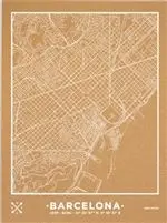 Barcelona Mapa de Corcho Woody Map L