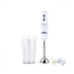 Batidora De Mano Orbegozo. 2 Velocidades. Vaso Mezclador 600ml Con Tapa. Potencia 400w. Brazo Y Cuchilla De Acero Inox.