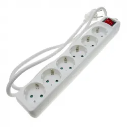 Bematik Regleta 6 Tomas Schuko con Interruptor 16A 250V 1.5m Blanca