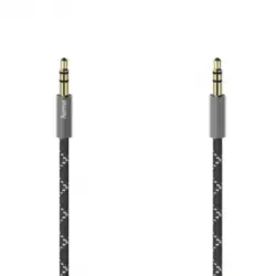 Cable audio - Hama 00205130, Jack 3.5 mm, Stereo, Metal, 1.5 m, Negro