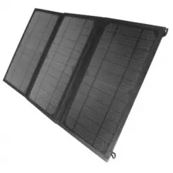 Cargador Solar Universal Usb + Usb-c De 18w Plegable Y Resistente Al Agua Negro