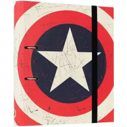 Erik Carpeta Troquelada Premium 2 Anillas Marvel Capitán América Escudo